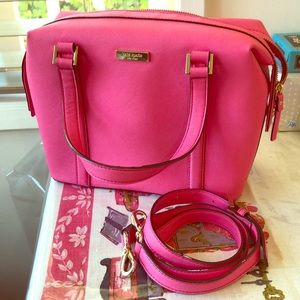 Bright Pink Kate Spade Purse with Long Strap